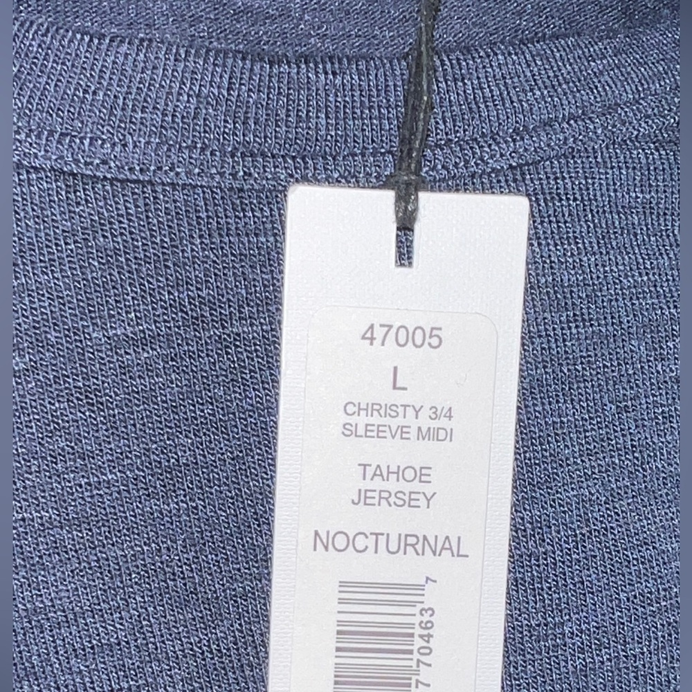 MICHAEL STARS NWT CHRISTY 3/4 SLEEVE TAHOE JERSEY MIDI DRESS - Picture 7 of 8